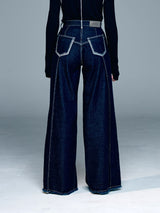 オーバーロックプリーツワイドデニム / OVERLOCK PLEATS WIDE DENIM