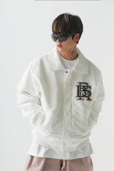 ビッグロゴカラーバーシティジャケット/BSR2223FWJK025 BIG LOGO COLLAR VARSITY JACKET CREAM