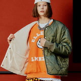リバーシブルフリースジャンパー/REVERSIBLE FLEECE JUMPER-KHAKI