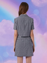 (JK-21311) CHECK CROP SHORT JACKET NAVY (6560689553526)