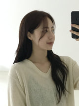 Crayon v-neck sleeve knit T 