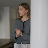 Flat check cropped jacket (6683751284854)