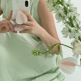 [セット] リーフシリーズ : スプリングブリーズフォンケース + アンスリウムスマホグリップ / [SET] Leaf series : Spring breeze phone case + Anthurium tok