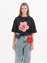 フラワープリントワイド半袖Tシャツ / flower print wide short sleeve t-shirt (4470382493814)
