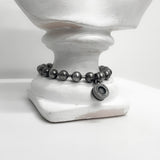 9mm ボールチェーン バレットバック ブレスレット / [BLESSEDBULLET]9mm ball chain bulletback bracelet_dark silver