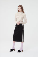 スモールチェリーミディスカート／SMALL CHERRY MIDI SKIRT [BLACK]