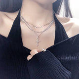 ダブルクロスレイヤードネックレス / Double cross layered necklace