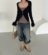 a sleeved bolero layered cardigan