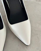 Silver-grooved Stelleto high heels