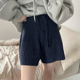 リブドドローストリングショーツ / Ribbed Drawstring Shorts