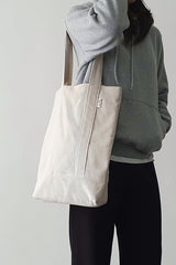 Corduroy simple line bag - ivory