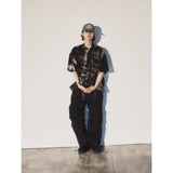 ブリーチダイングストラップシャツ / BLEACH DYEING STRAP SHIRT_BK