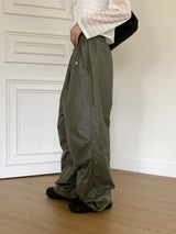 Tissue Coated Parachute Two Way Jogger Wide Pants