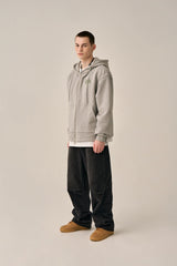 BOTTOM LESS HOOD ZIP-UP - GRAY