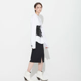 BONNIE BLOCK SKIRT, CHARCOAL (6628102996086)