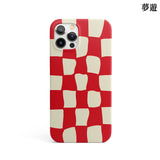 checkerboard glossy case-tomatobeige