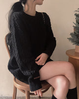 [Belied made/Cuanku] First Love Twisted Cable Knit Dress