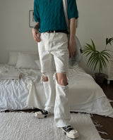 クリスムパダメージブーツカットジーンズ / Chris mupa damage bootcut (2 color)