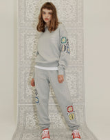 GRANNY SQUARE SWEATSHIRT GRAY MELANGE (6691432792182)