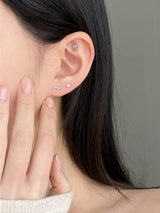 [3 set] sky double heart piercing set