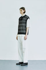 クロシェリップベスト/crochet rip vest black