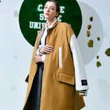 [UNISEX] Reversible Wool-Blend Varsity Coat (Brown) (6656669909110)