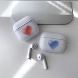 ブルー - カラー ジェリー ハート AirPods ケース_マット