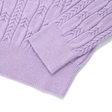 スモールチェリークロップ丈ニット／SMALL CHERRY CABLE CROP KNIT [LIGHT LAVENDER]