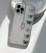 バタフライバンドタトゥーブラックフォーンケース / Butterfly Band Tattoo Black Phone Case