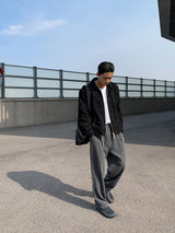 シルキーワイドバンディングスラックス/Silky wide banding slacks 2color