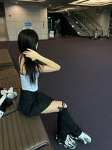 Unbalance strap cotton leg warmer (2 Color`)