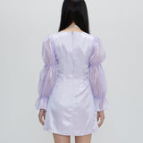 puff sleeve dress lavender