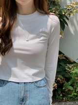 Basic Crop Long Sleeve T-shirt (3color)