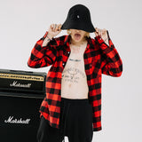 オーバーフィットフランネルシャツ/OVERFIT FLANNEL SHIRTS-RED+BLACK