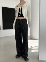 ラッフルカラーカーディガン/Ruffle collar cardigan (3color)