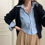 オールデイツイストVネックカーディガン / [Bellide made] All-Day Twist V-Neck Cardigan