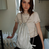 スティッチクロップT / STITCH CROP TEE_LIGHT BEIGE