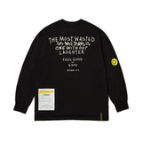 LAUGHTER LONG SLEEVES T-SHIRTS WHITE / BLACK (6624162840694)