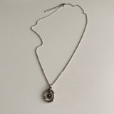 アンティークフラワ－コインユニークネックレス/of Antique Flower Coin Unique Necklace