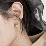 Square Link Mini Stud Earrings