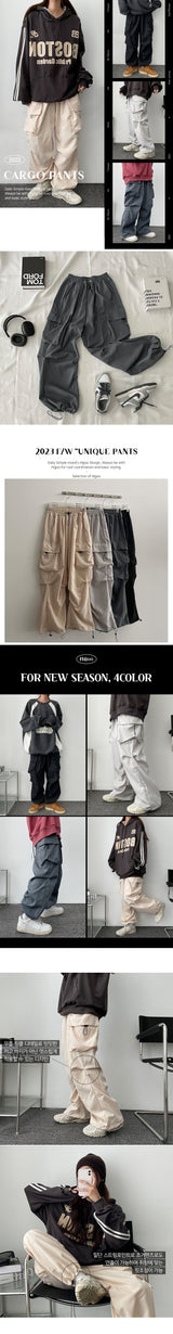 Shirring String Banded Cargo Pants
