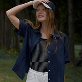 マドレーヌハーフリネンシャツ / Madeleine half linen shirt