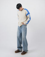 フィードカラーエフェクトウェーブリブドニット / feed color effects wave ribbed knit 2color