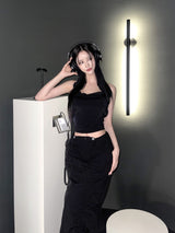 ライジングシャーリングスリットロングスカート / 931. Rising shirring slit long sk (2color)