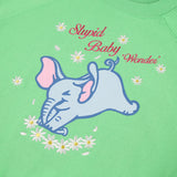 Stupid baby Crop Sweat-shirt [Green] (6535250804854)