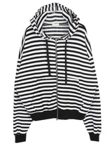 No.0656 ストライプワッフルフードZIP-UP(3color)