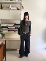 Kinon Bag Bijo Point Wide Cotton Pants
