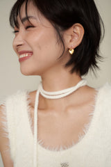 dangle heart earring - gold