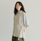 ボタンベスト / unisex button vest beige