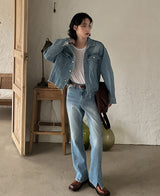 Lavender crop denim jacket (2 color) (6694661292150)